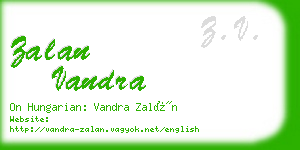 zalan vandra business card